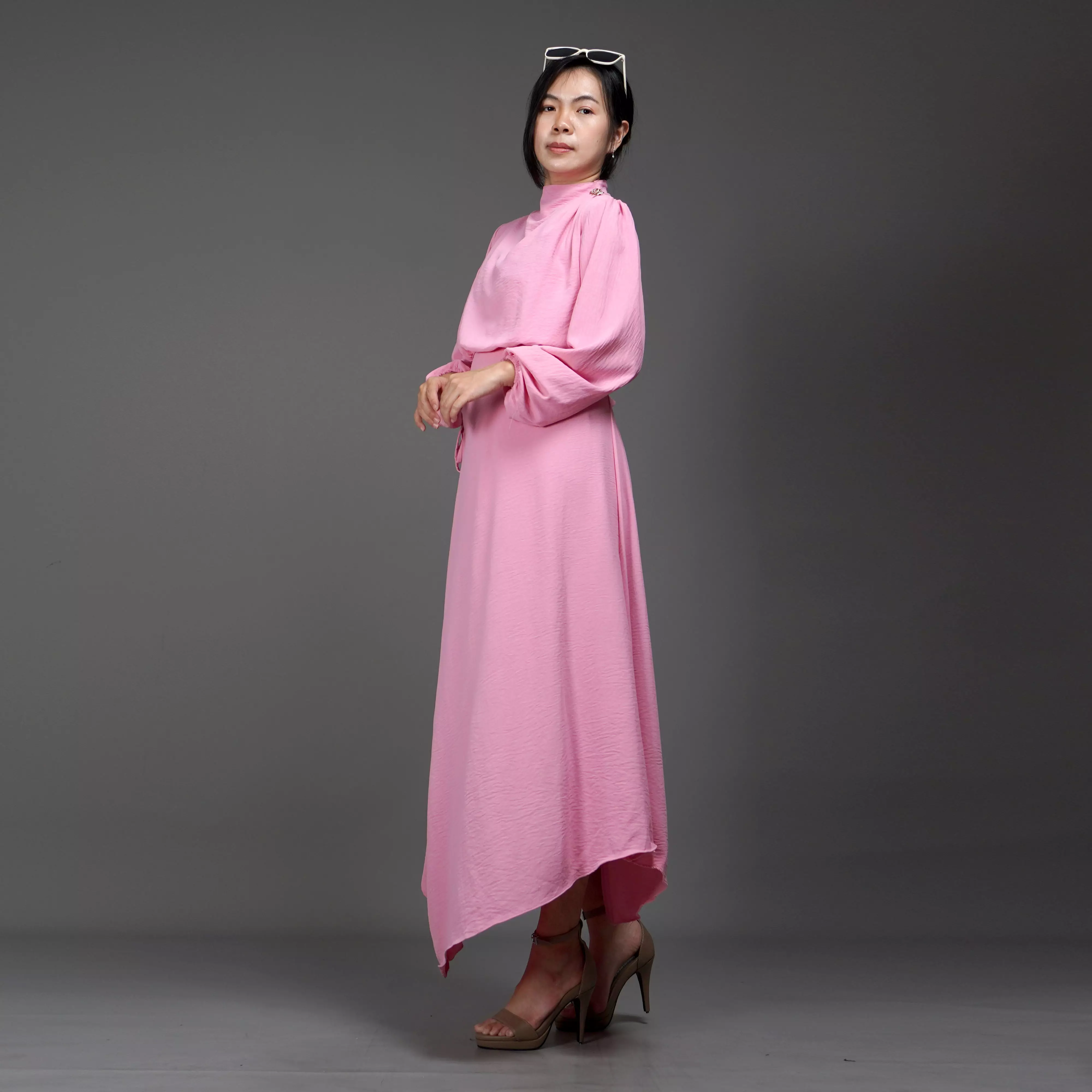 HALTERIA Gaun Natal Baju Natal Pink Dress Long Dress - PINK
