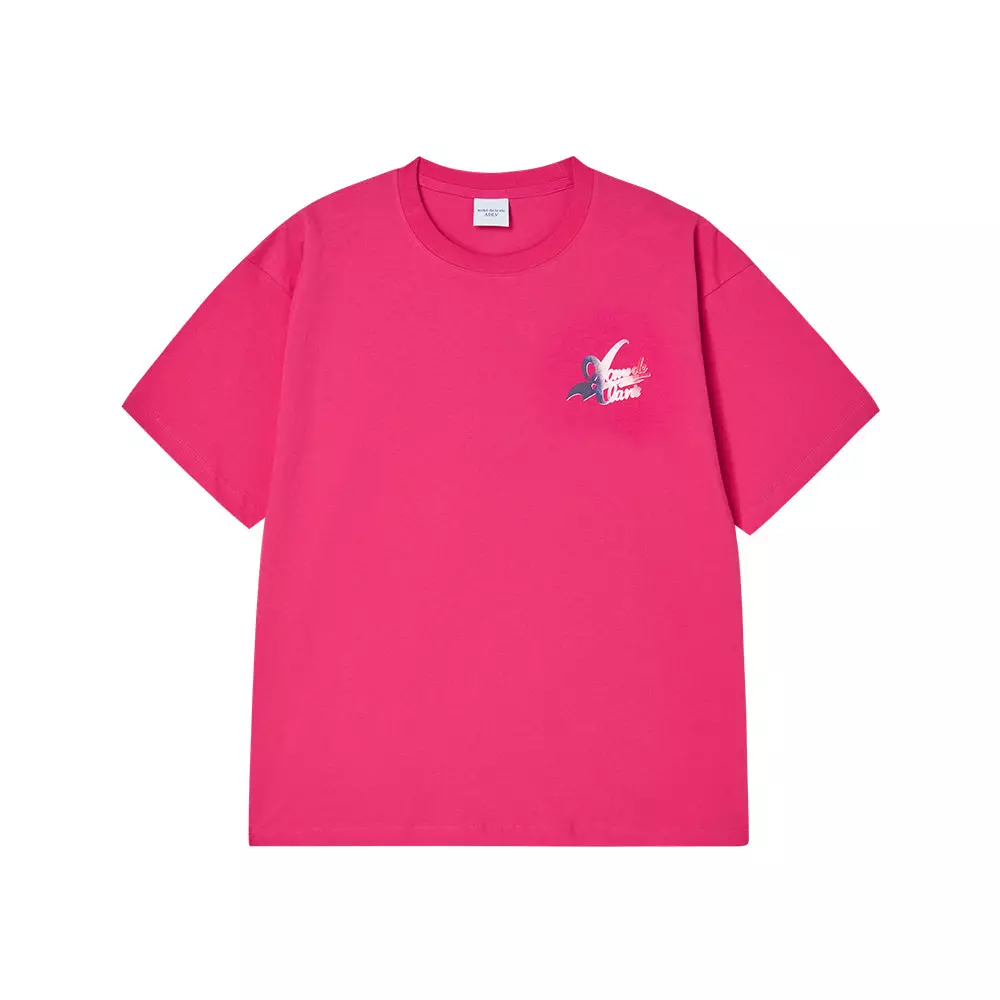 FRENCH SCRIPT LOGO SHORT SLEEVE T-SHIRT HOT PINK