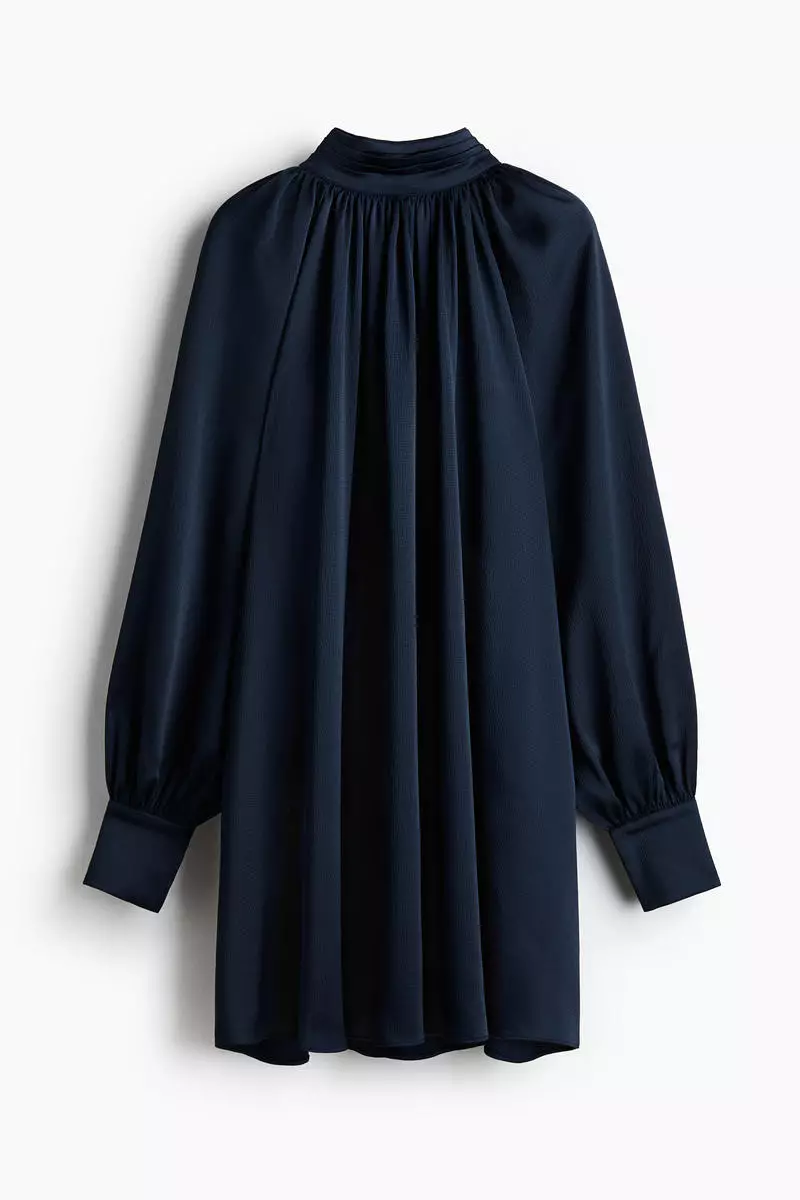Scarf-detail satin dress
