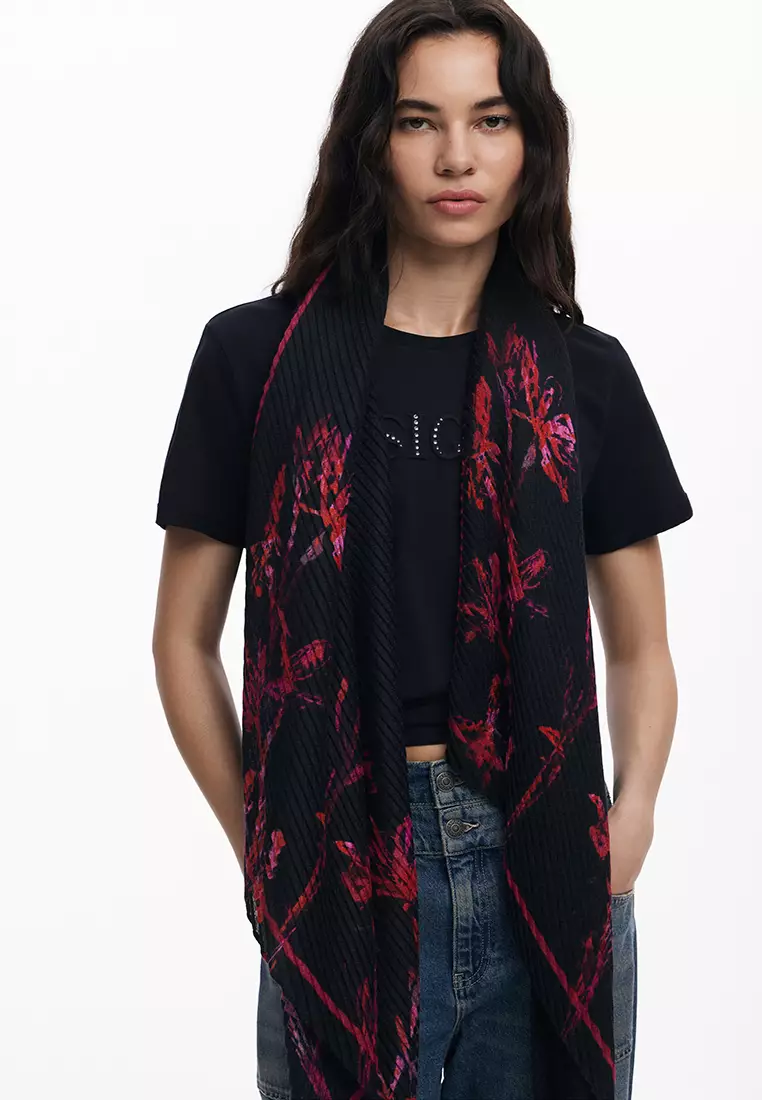 Vibrant colored orchid scarf
