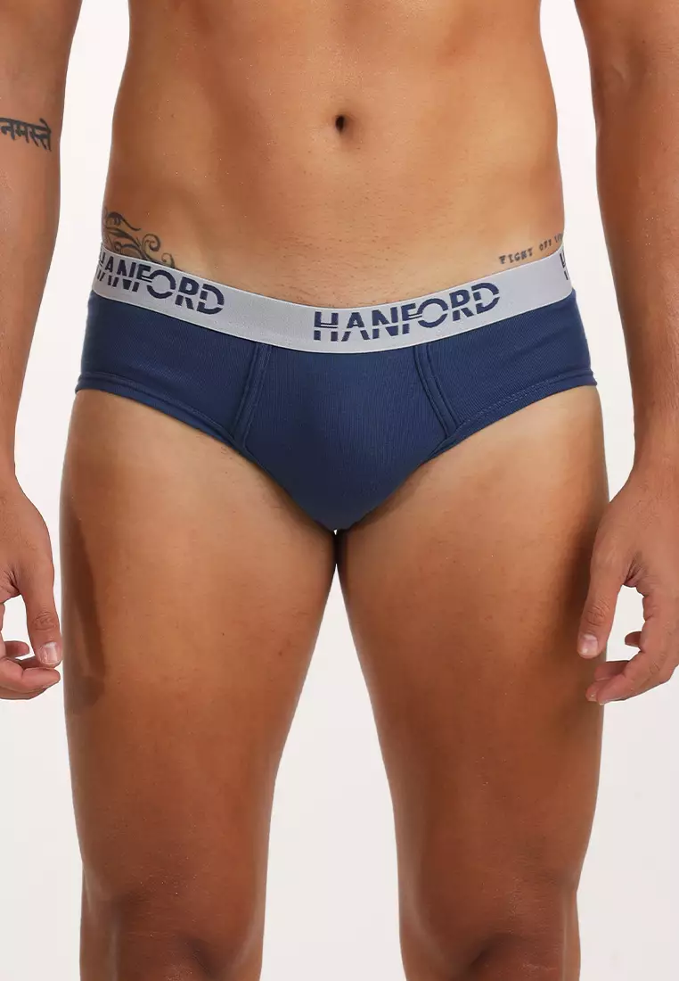 Premium Ribbed Cotton Hipster Men's Briefs Ashton - Assorted Colors (3in1 Pack)