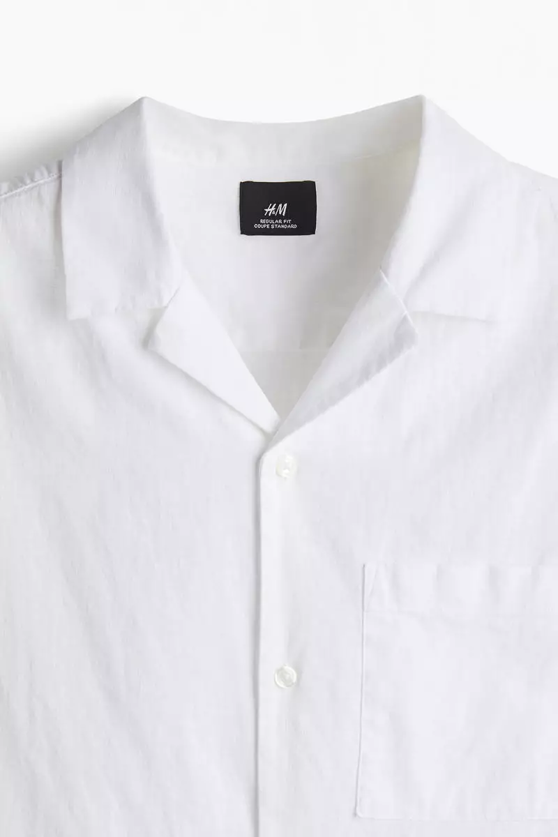 Regular Fit Short-sleeved linen-blend shirt