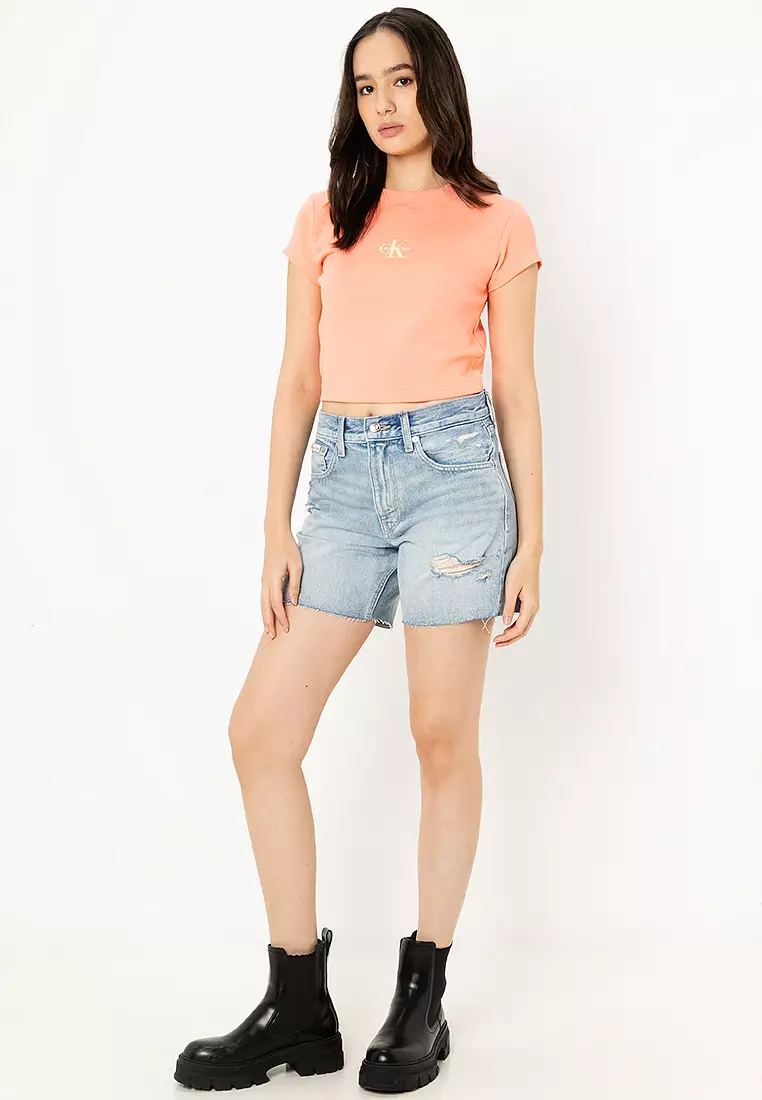 Slim Cropped Monogram T-Shirt - Calvin Klein Jeans
