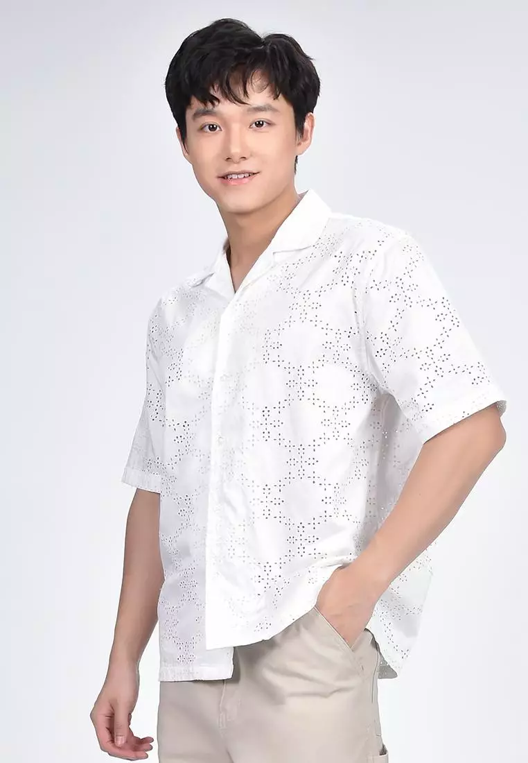 Men's Eyelet Woven Shirt