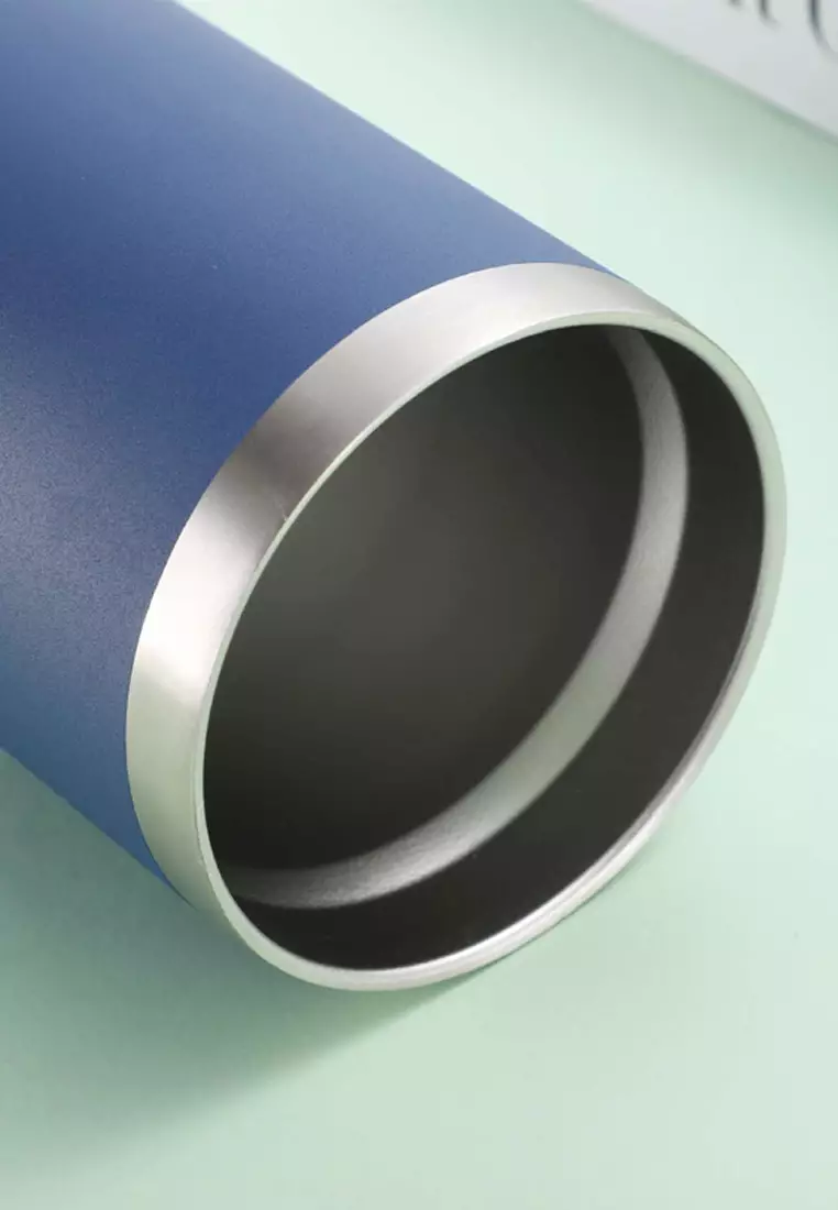 Wakakids Botol Minum Stainless Steel Termos Cup Mug Tumbler Mobil Minimalis Simple 600ml K4005 Venhs Navy