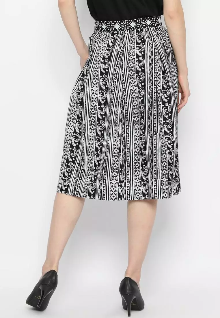 Rok Midi Batik Gita Black
