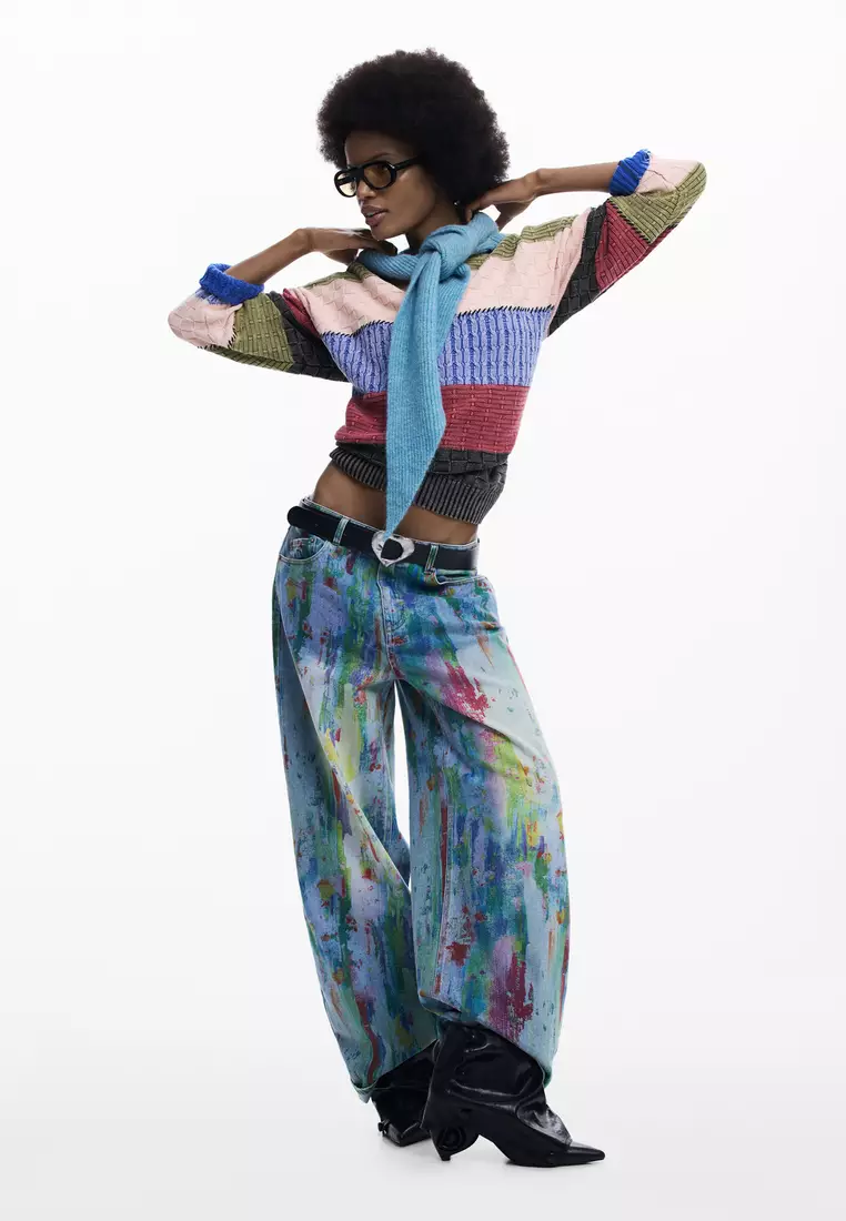 Arty denim pants
