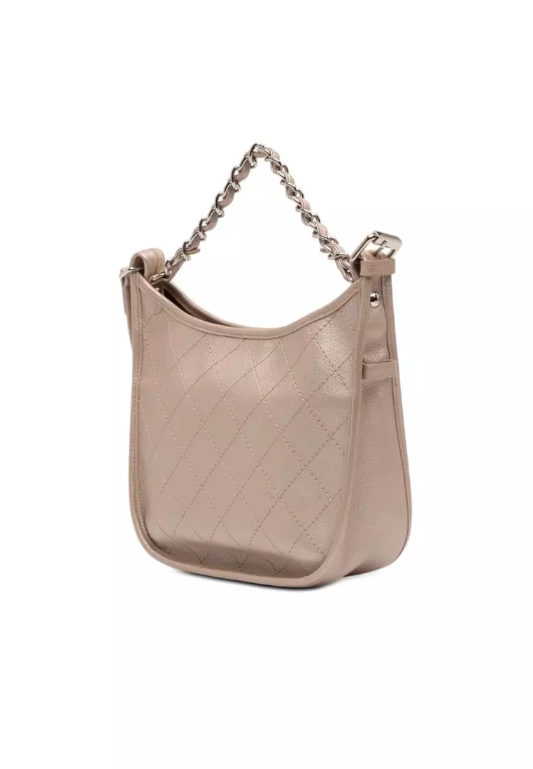 Pre-Loved Chanel Small Quilted Metallic Calfskin Jungle Stroll Hobo