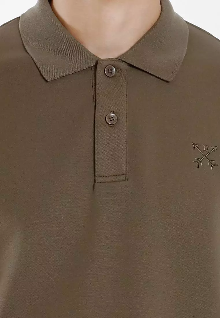 Forest Mens Stretchable Cotton Slim Fit Polo Tee - 23961-48Olive