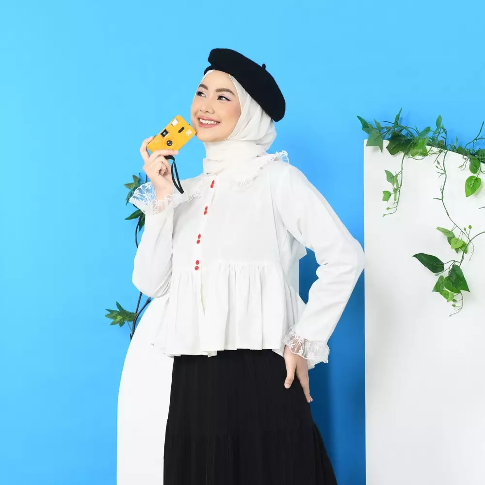 Biyaa Poplin Blouse - Broken White M19754 R23S1