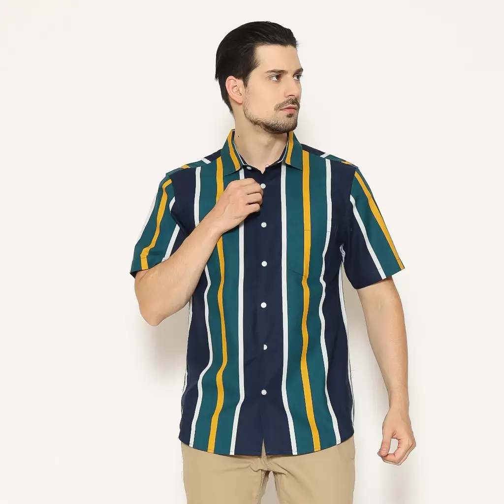 AMK Kemeja Pria Lengan Pendek SHP Dakota S/S Navy Blue