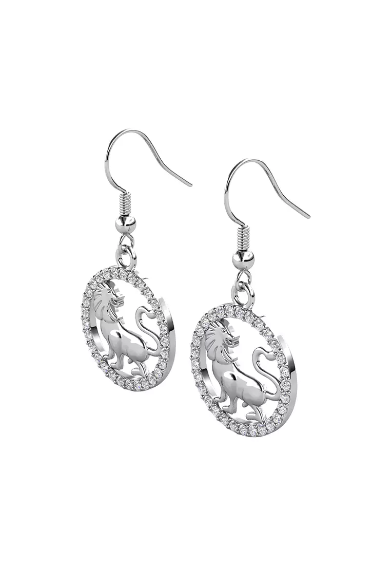 Horoscope Circlet Hook Earring LEO WG  - Anting Crystal Swarovski by Her Jewellery
