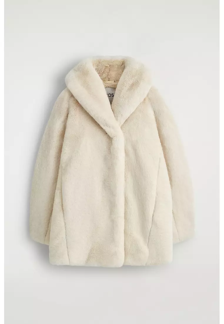 SHAWL-COLLAR FUR-EFFECT JACKET