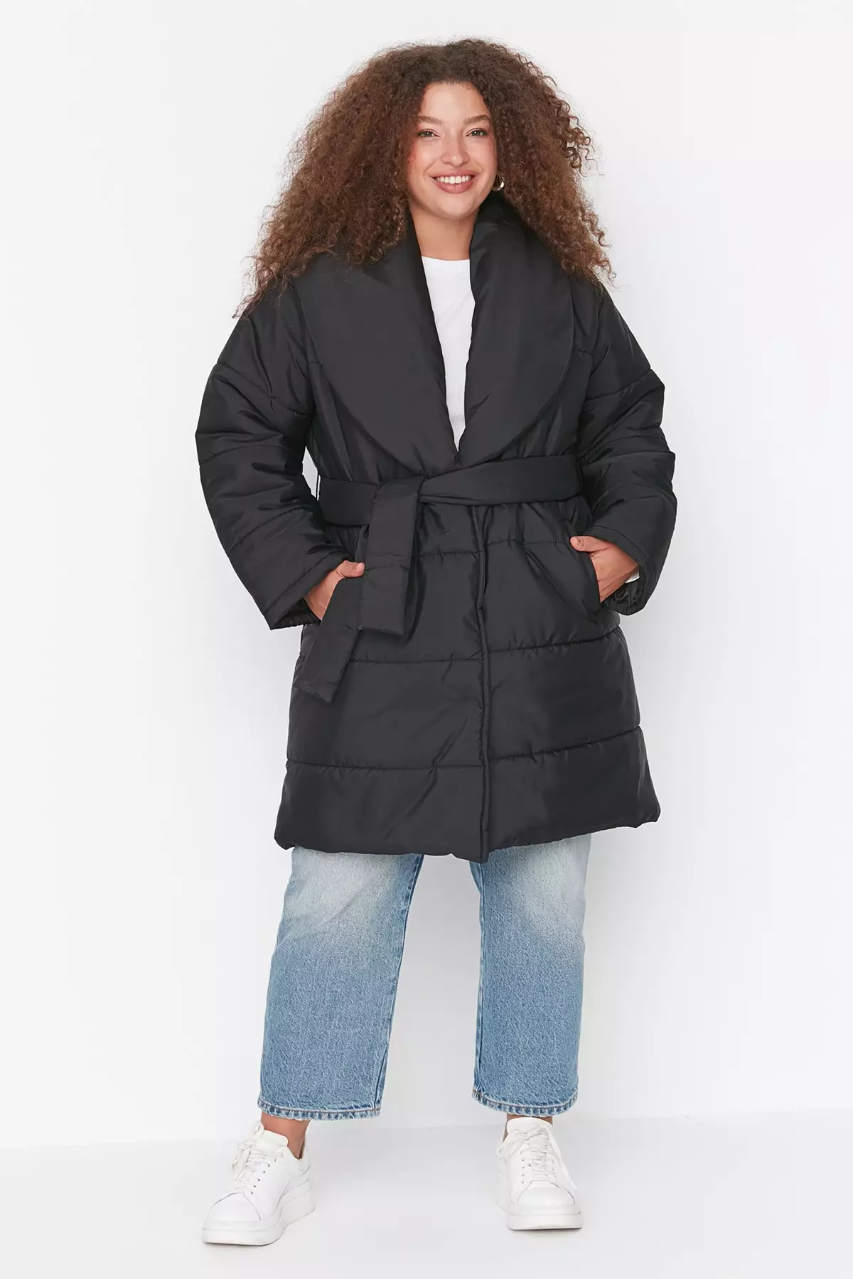 Puffy collar coat online