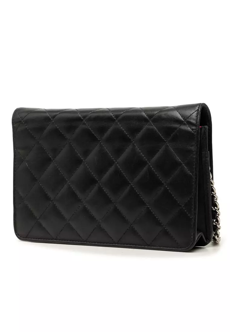 Pre-Loved Chanel Quilted Lambskin Cambon Ligne Wallet On Chain