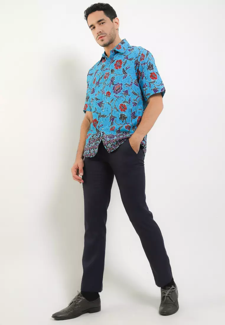 Hem Slim Fit Casual Batik Fashion 3