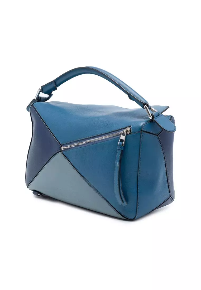 Pre-Loved Loewe Medium Tricolor Calfskin Puzzle Satchel