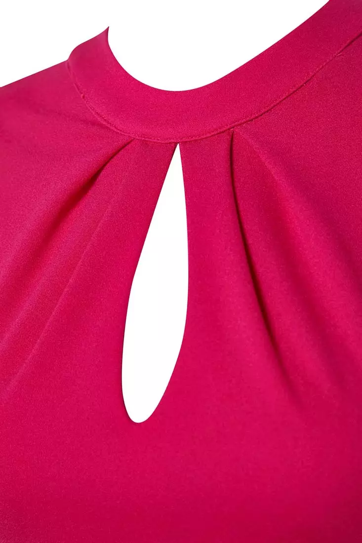 Pleated Detailed Crepe Knitted Dress