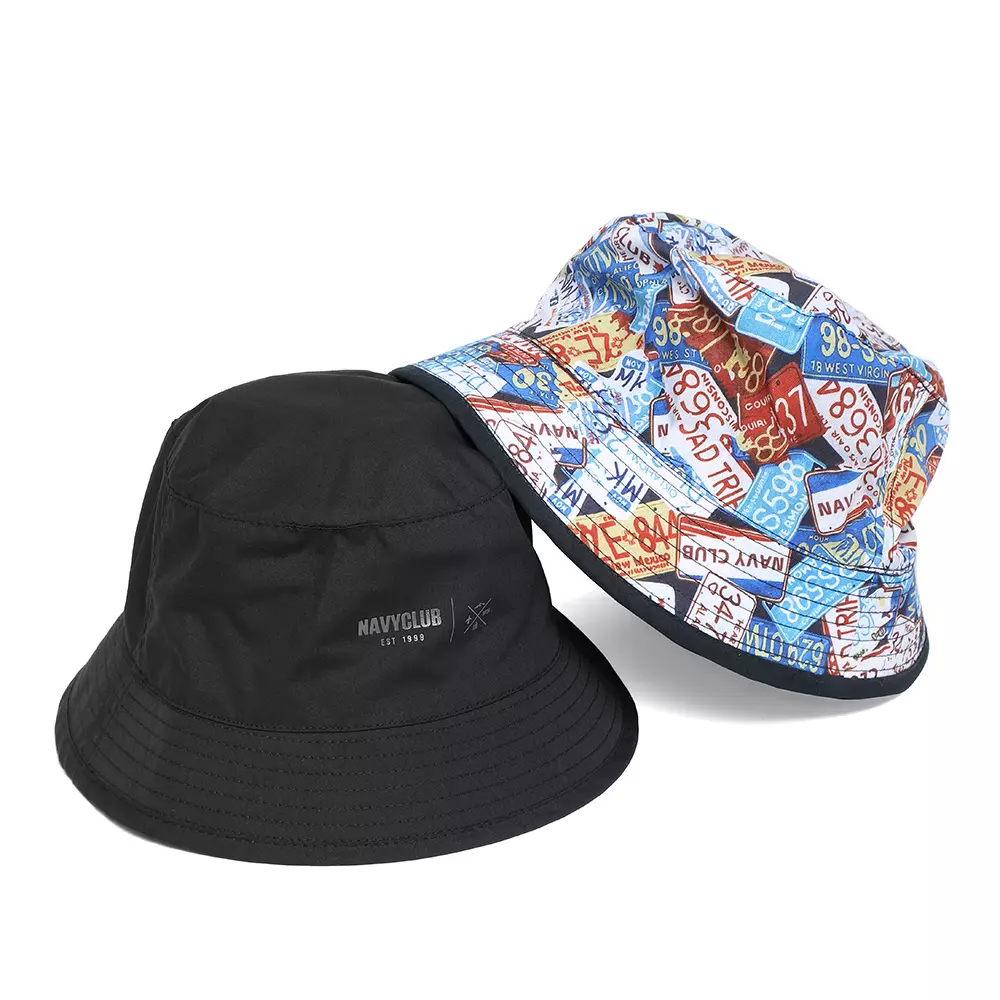 Navy Club Bella Topi Bucket Hat Two in One Casual Cap - Topi Pria Wanita Unisex