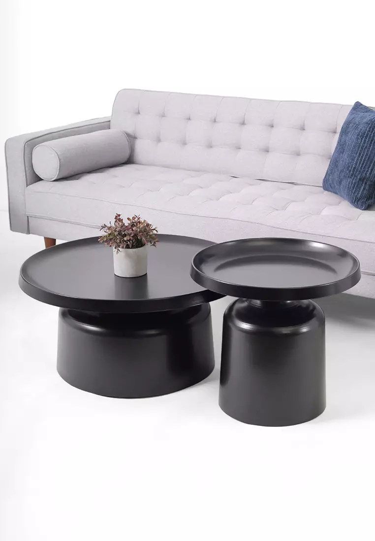 Buy Joy Design Studio Astrid PWC Metal Frame Round Coffee Table Black ...