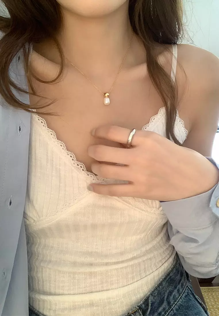 2024 summer ribbed lace suspender top CA24041013W