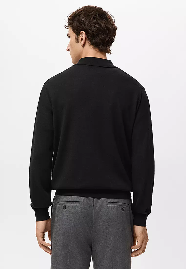 100% Merino Wool Polo Sweater