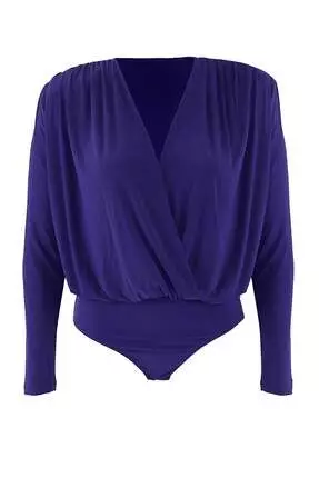 Navy Blue Padded Double Breasted Closure Snap Fastener Knitted Body Tbbaw23Cs00014