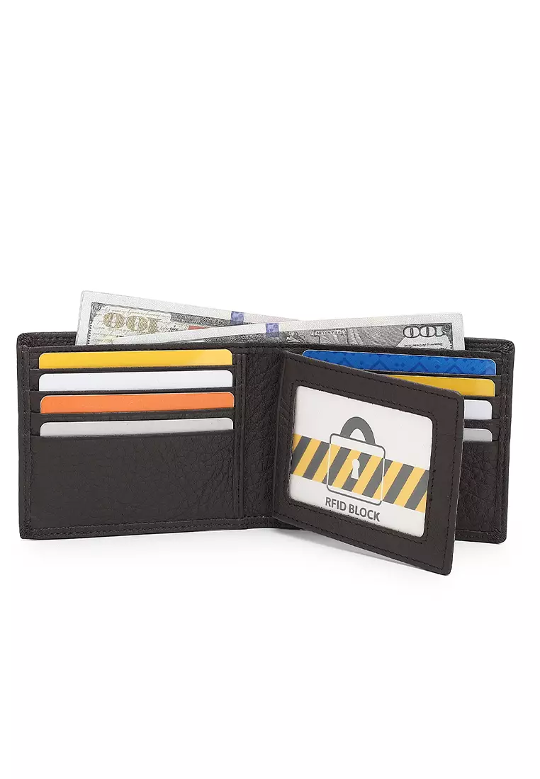 Genuine Leather RFID Short Wallet (Dompet Pendek Kulit Asli RFID Pria) - Hitam