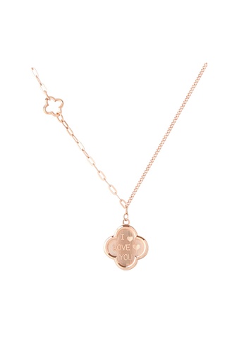TOMEI [NEW ARRIVAL] TOMEI I Love You Clover Necklace I Rose Gold 750 (18K) (WN3-DS) 18F1AAC6ED198DGS_1
