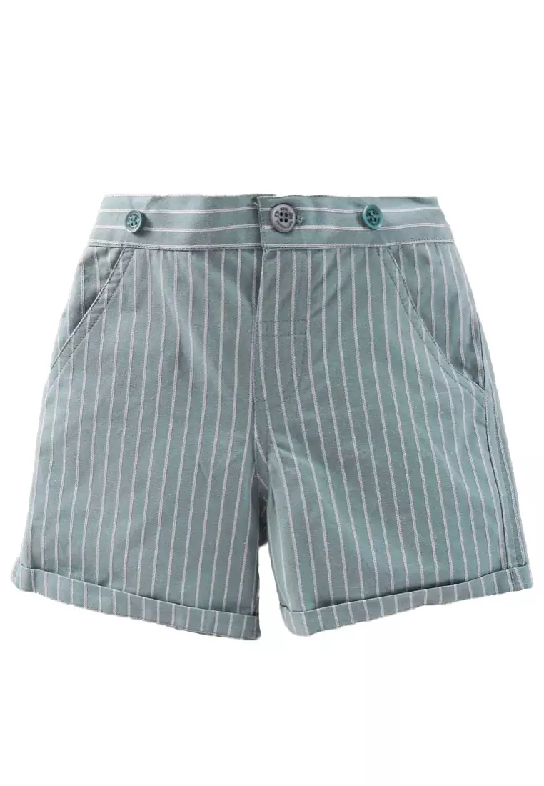 Toffyhouse Toffyhouse striped suspender shorts and shirt set with cap
