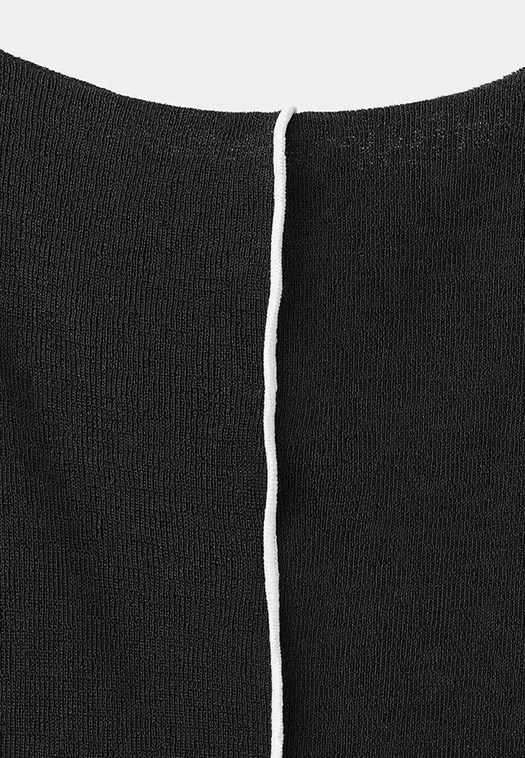 Knit Dress With Contrasting Seam Detail