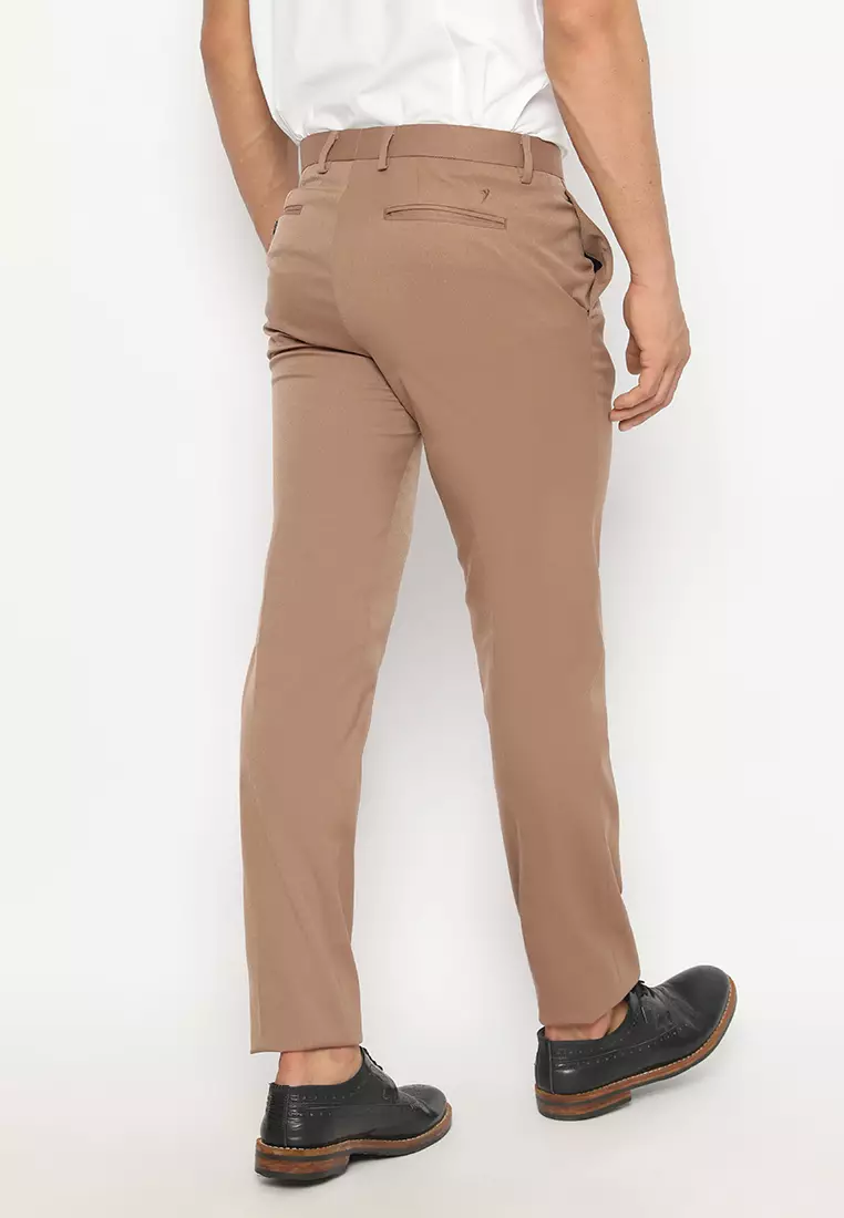 Jobb Bellmore-B Celana Panjang Pria Modern Slim Fit Light Brown 3