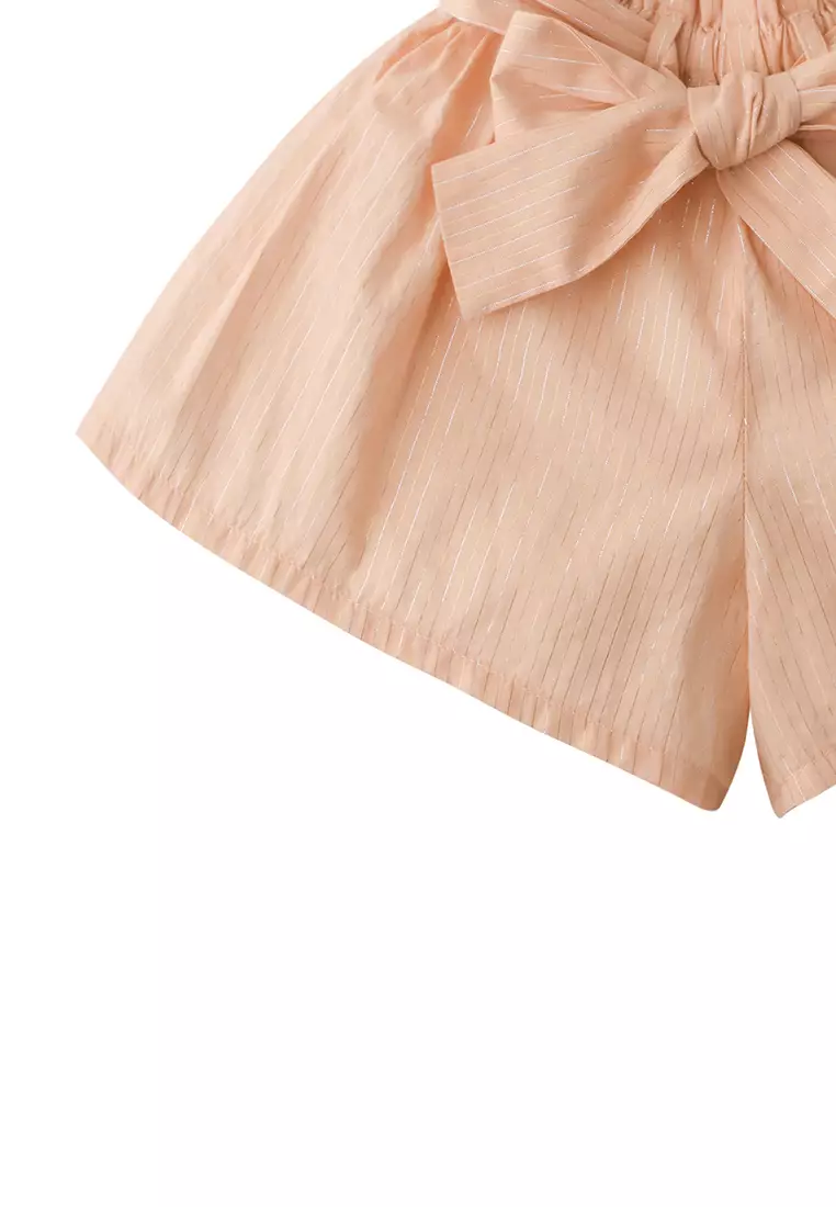 Baby Girls Stripey Lurex Shorts With Bow