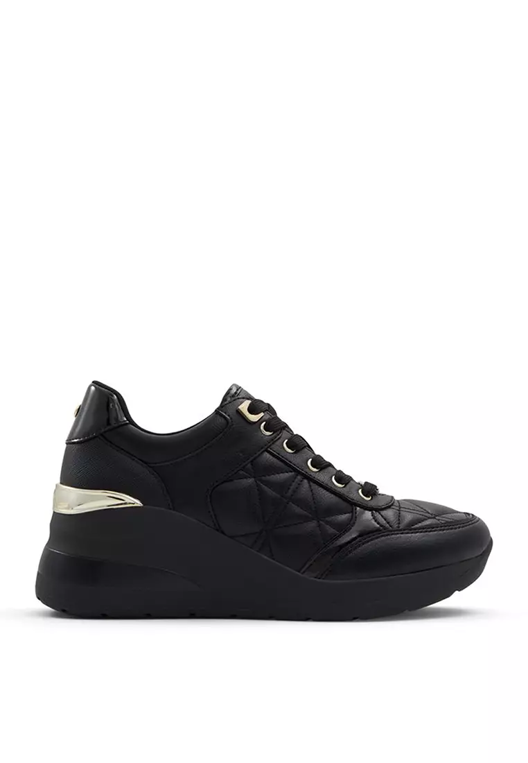 Aldo wedge sneakers black outlet
