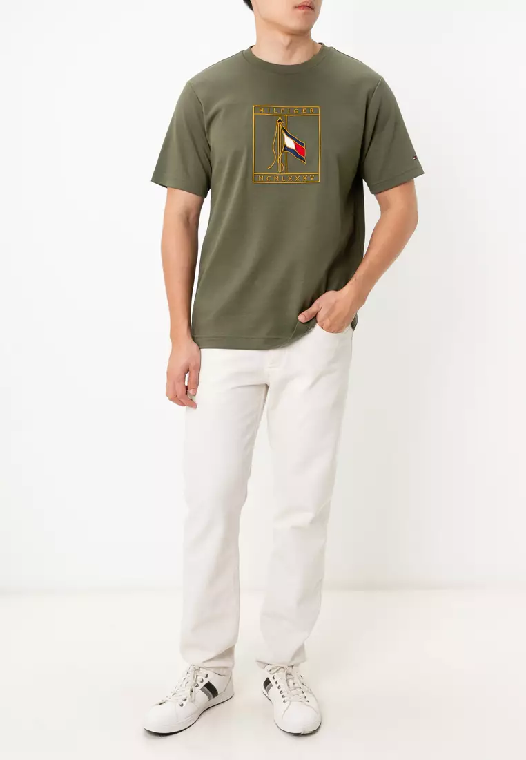 Flag Icon Embroidery Interlock T-Shirt - Tommy Mainline