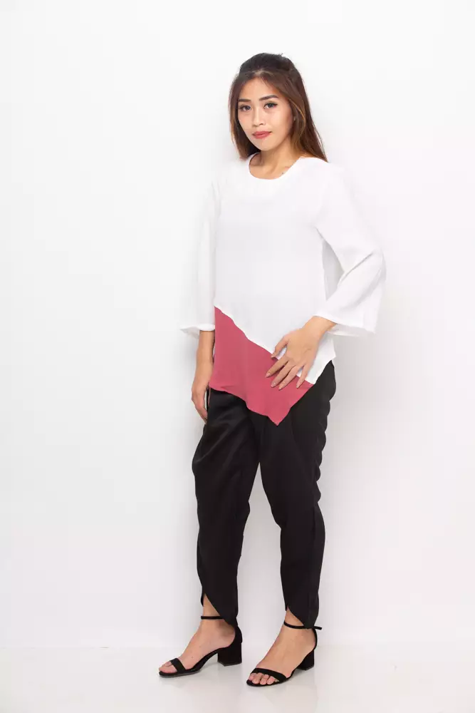 Hath Blouse In Pink And White