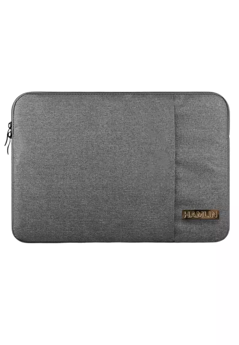 Quenty Tas Laptop Unisex Sleeve Bag Case 14 Inch Large Storage Material Nylon ORIGINAL - Gray