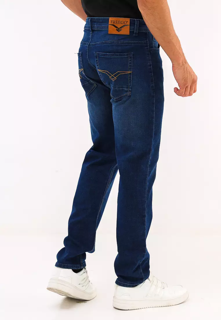 Denim Long Pants Slim Tapered Fit Stretch