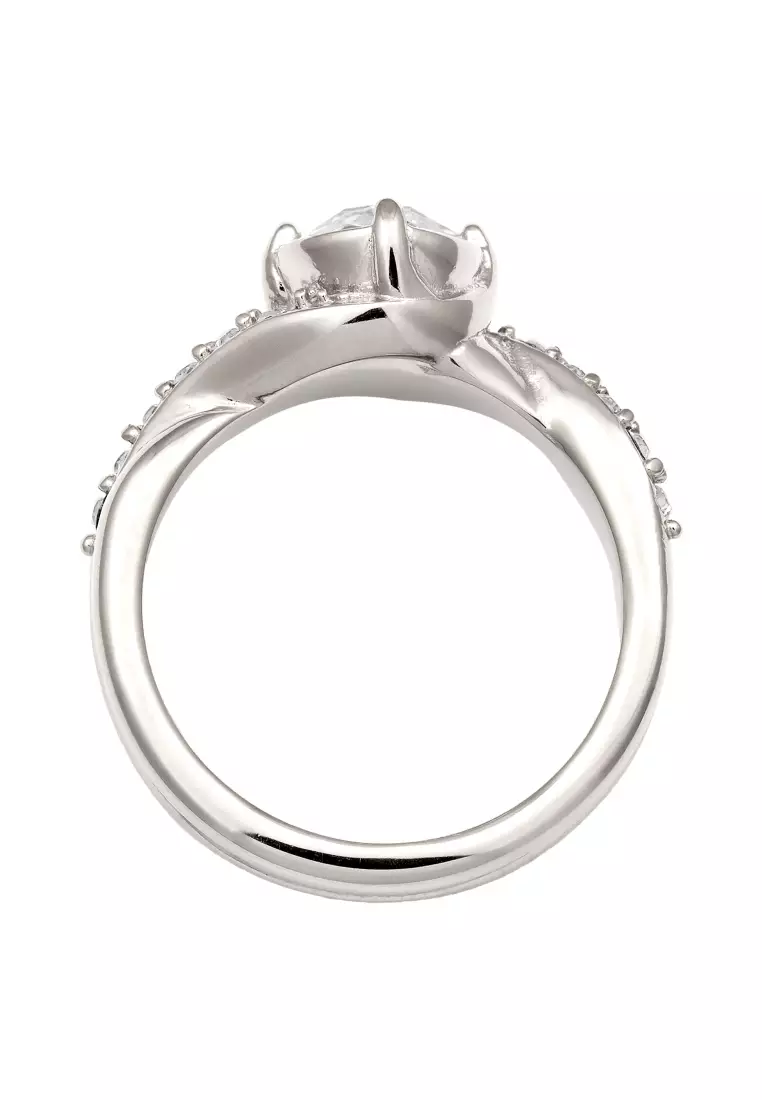 施华洛世奇®水晶镶嵌白色戒指