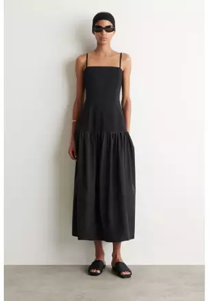cotton on black midi dress Diane Black Cotton Dress | Dresses
