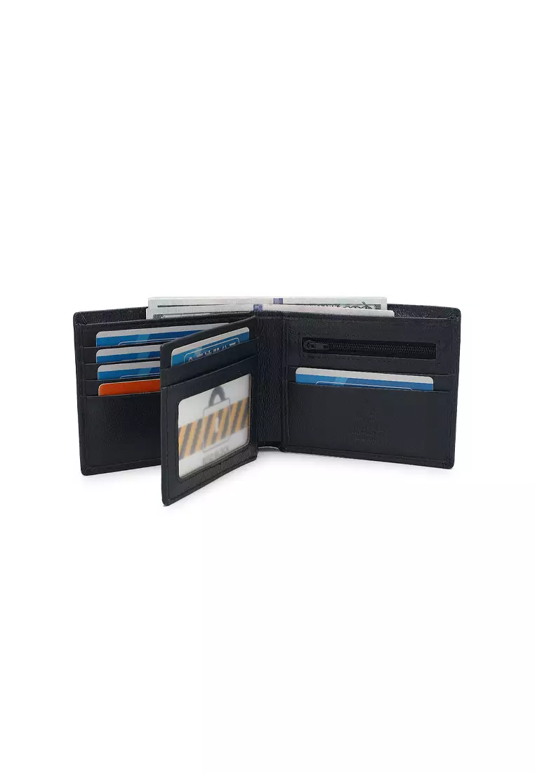 Men's Genuine Leather RFID Blocking Fortune Wallet - Blue