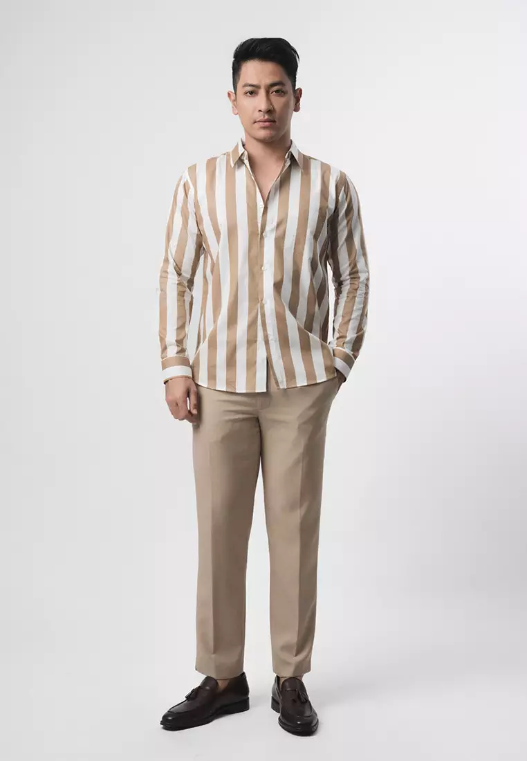 Garcia Shirt Camel Brown LS