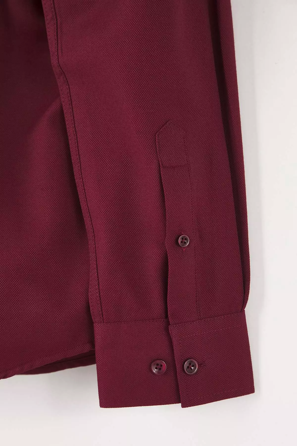 Burgundy Regular Fit Embroidered Oxford Men's Shirt