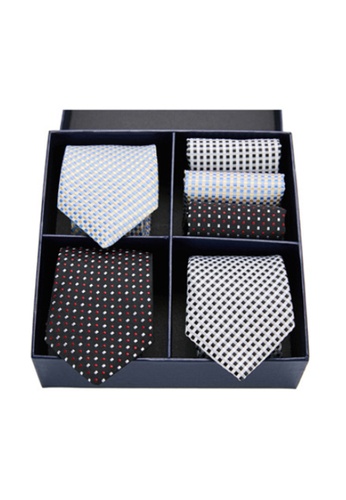 Kings Collection blue Tie, Pocket Square 6 Pieces Gift Set (KCBT2131a) 57705AC8AB6C5AGS_1