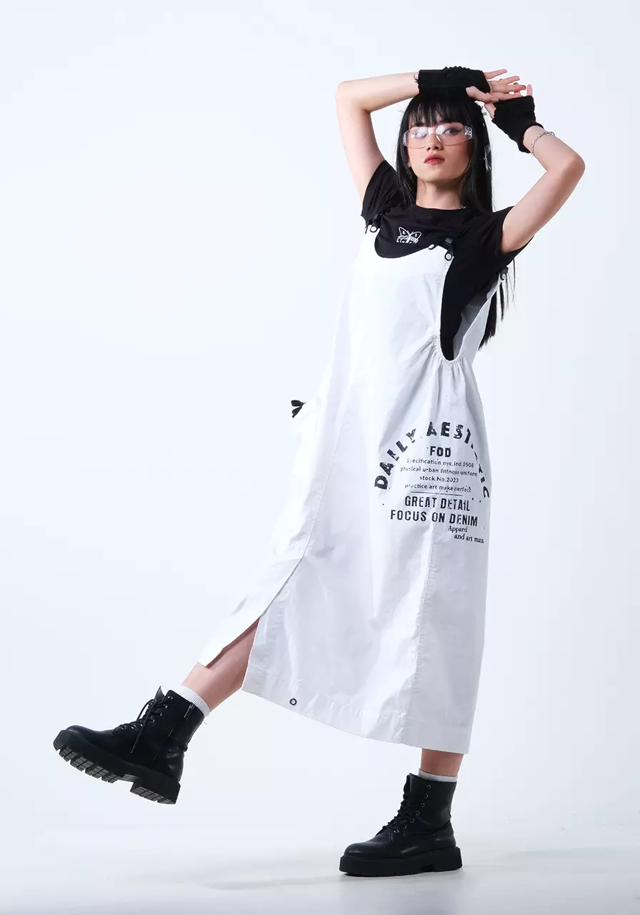 Overall Dress Wanita Thea Offwhite