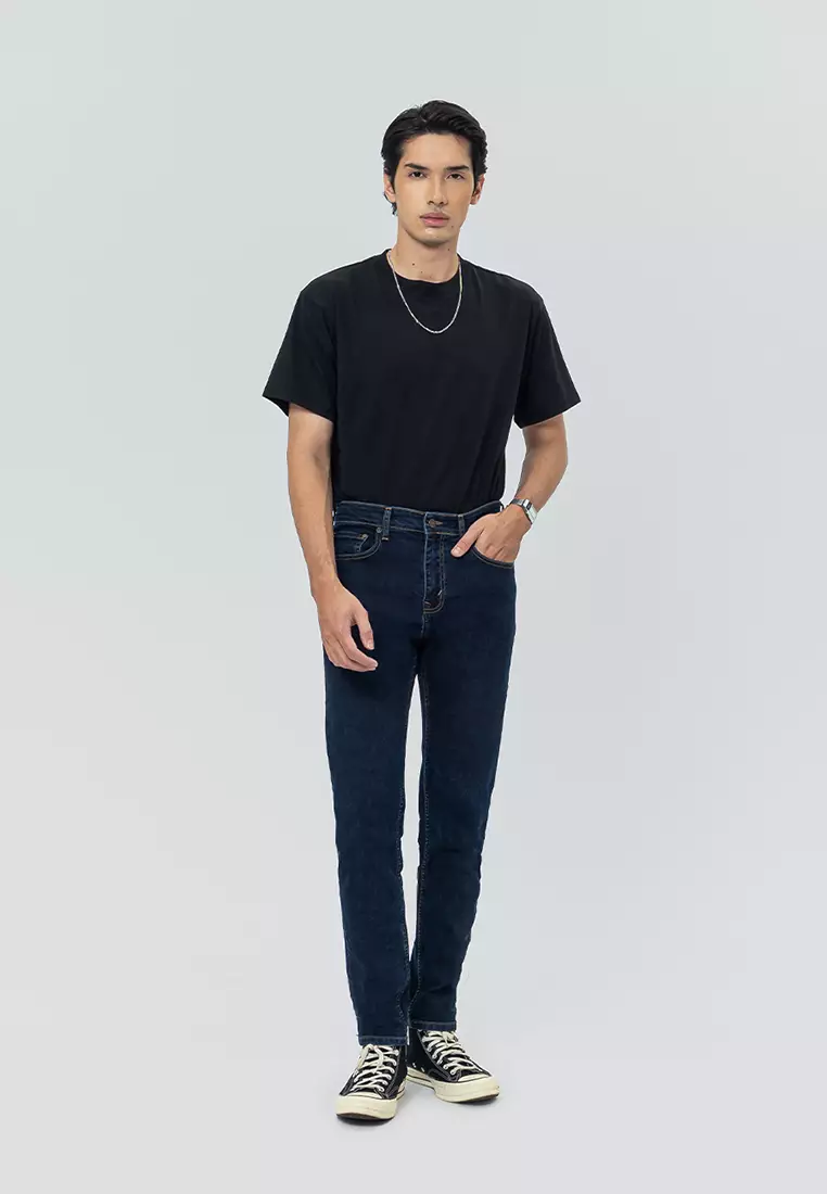 812 SLIM TAPER SLUB STRETCHED JEANS DARK BLUE - Celana Panjang Denim Pria