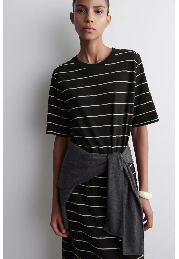 COTTON-LINEN MAXI T-SHIRT DRESS