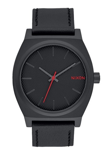 NIXON Time Teller All Black / Stamped Jam Tangan Unisex A0451849 - Leather - Hitam