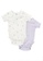 H&M white and purple and multi 2-Pack Short-Sleeved Bodysuits 242AFKA3EEF369GS_1