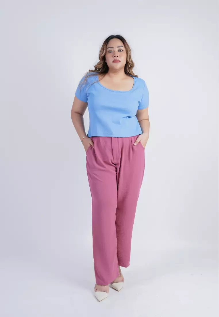plus size min ji pants universal pink